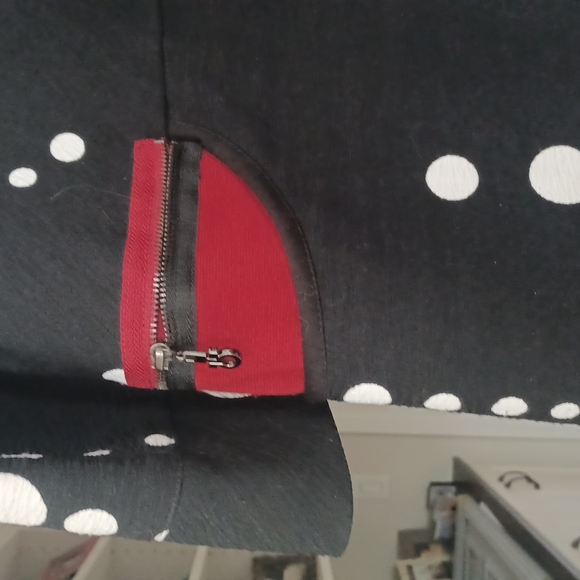 COPY - Sz L super cute boutique coat. Black w/white polka dots..details!! - Picture 4 of 5